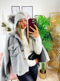 Cappotto corto Teddy grigio