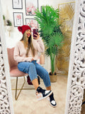 Maglione Rosa con fiocchi gioiello