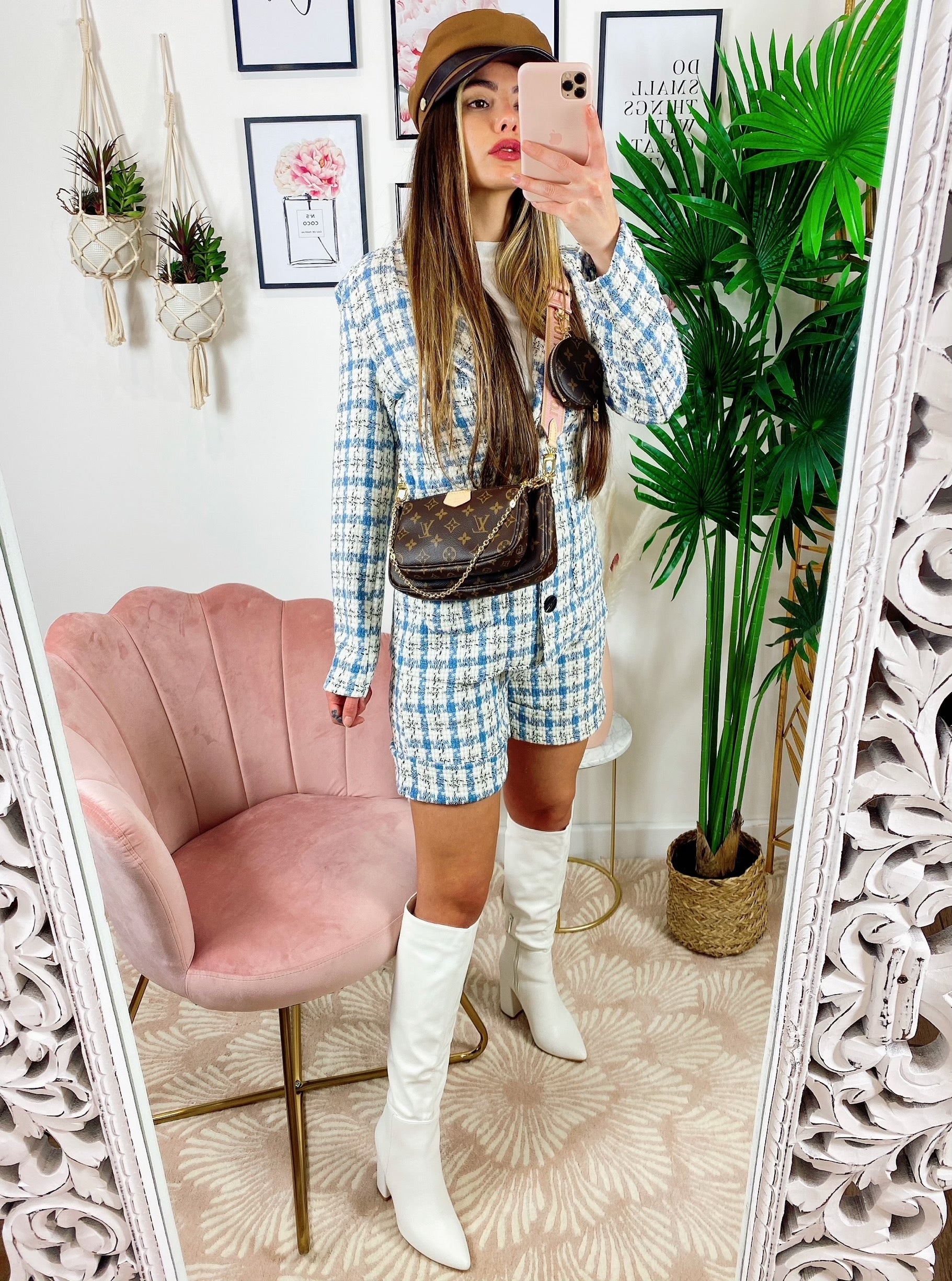 Completo Short e giacca pied de poule carta da zucchero