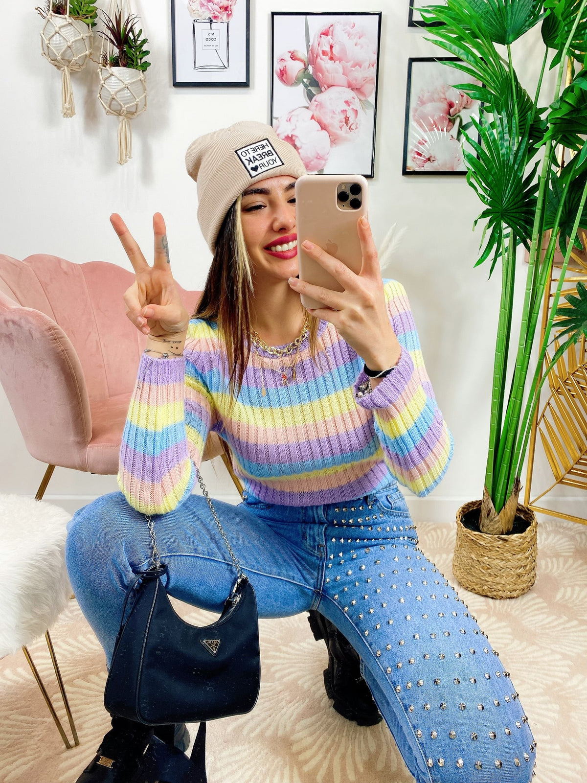 Maglioncino a righe Multicolor