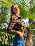 Camicia a quadri Camel black