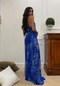 Abito animalier blu
