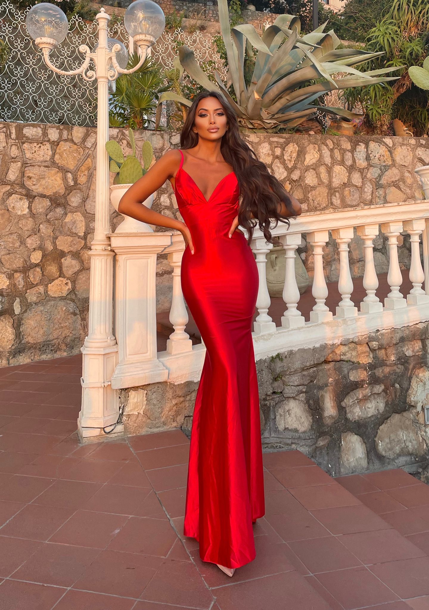 Abito a sirena Rosso