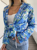 Camicia floreale azzurra