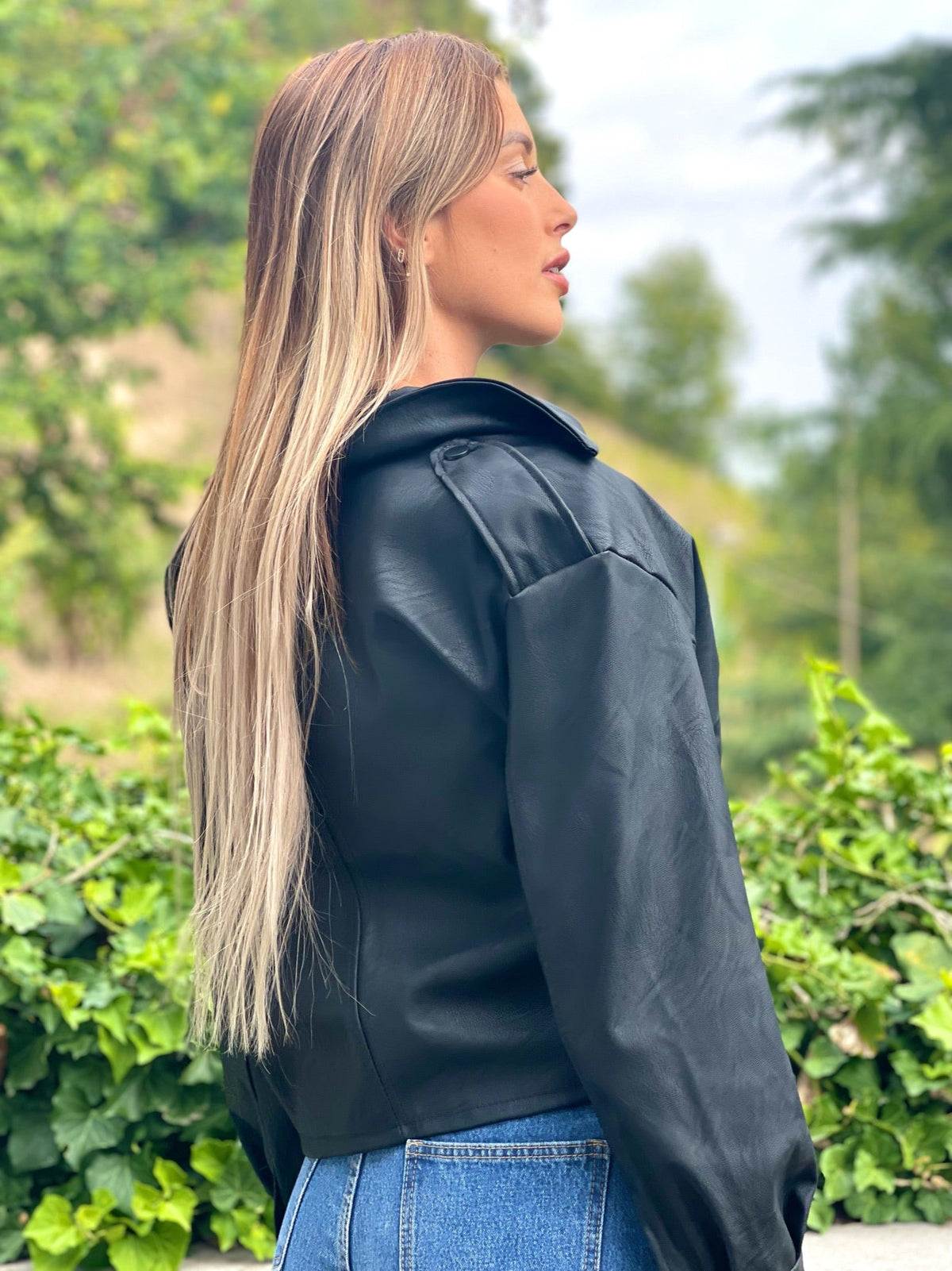 Giacca in eco pelle nera