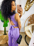 Completo pantalone con spacco e top