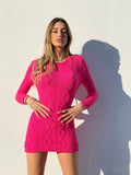 Abito a trecce schiena aperta Fuxia