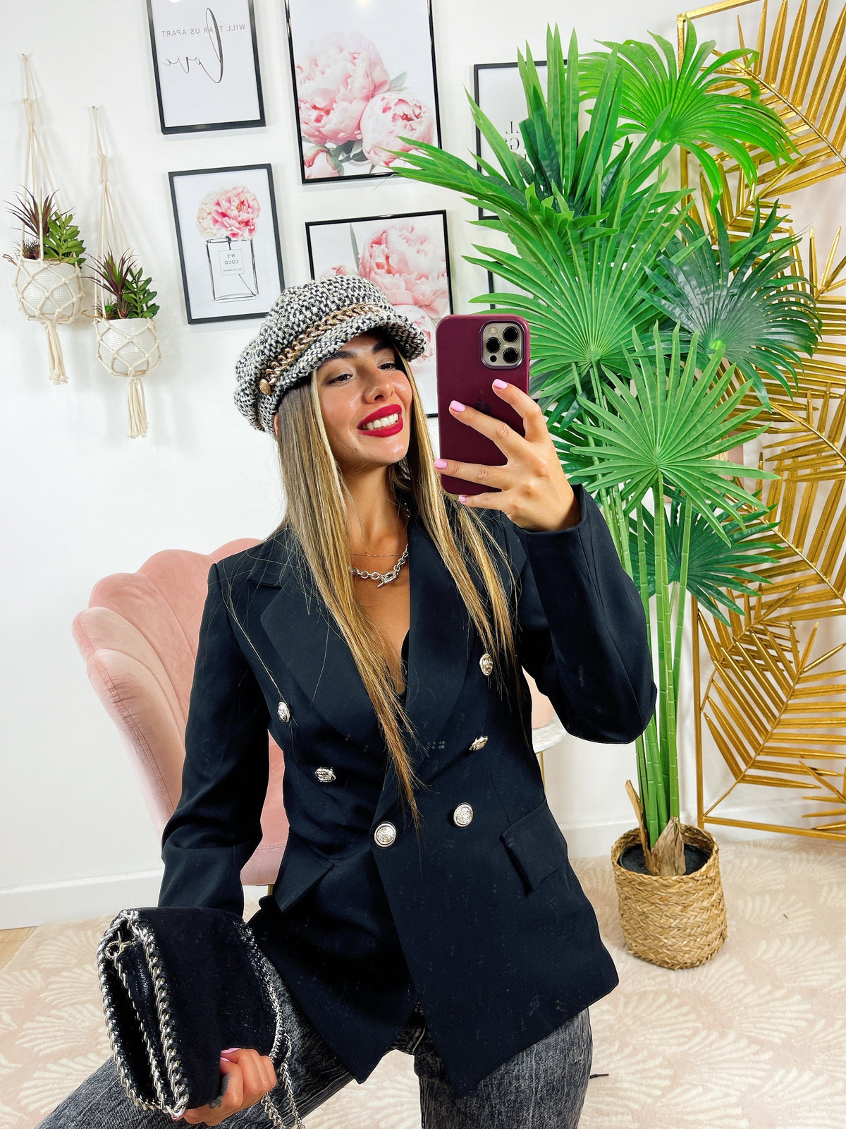 Blazer con bottoni Nero