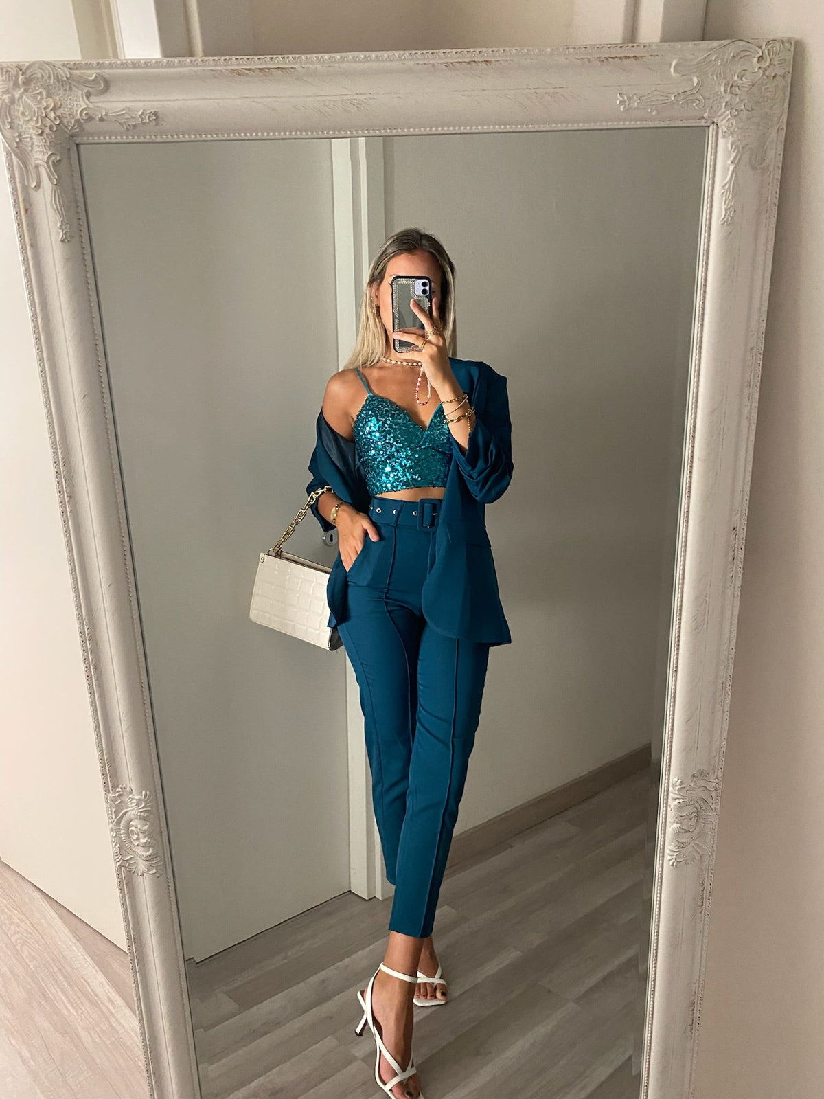 Completo giacca e pantalone Petrolio