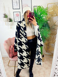 Giacca pied de poule bianca e nera