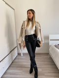 Giacchina crop beige