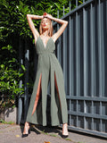 Tutina con incroci verde militare
