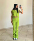 Completo top e pantalone lime