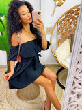 Abito con scollo a barchetta nero