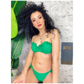 Bikini push up con top rouge floreale