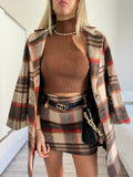 Cappotto check trama nude red