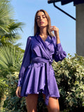 Abito in raso purple