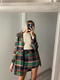 Cappotto check trama verde