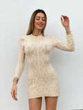 Abito a trecce schiena aperta beige