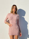 Abito a trecce schiena aperta rosa