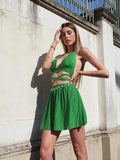 Completo top e gonna verde