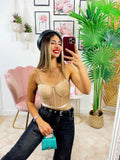Body con trasparenze e catena nude