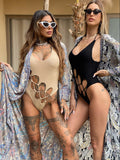 Kimono etnico dettagli oro