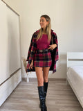 Gonna in tweed Fuxia nero