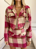 Completo giacca e gonna tweed Fuxia nude