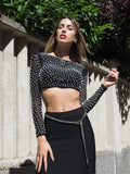 Top con perle nero