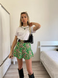 Gonna verde ricami Fuxia