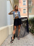 Smanicato di jeans con borchie