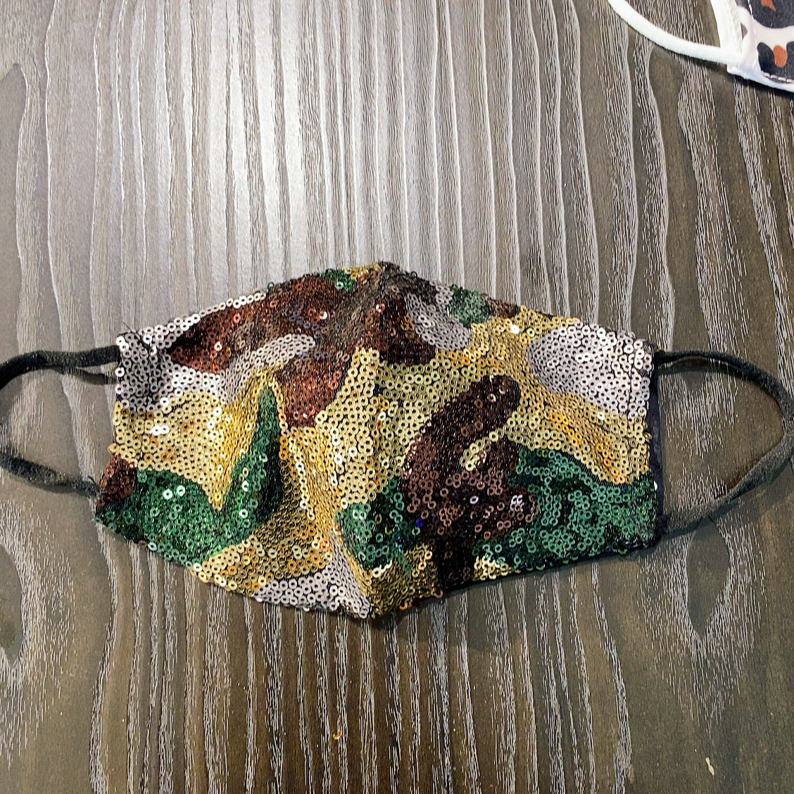 Copri mascherine con paillettes military