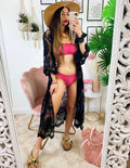 Pareo/kimono lungo in pizzo