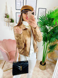 Giacchino in eco-pelle pitonato beige