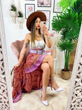 Gonna asimmetrica fuxia arancio