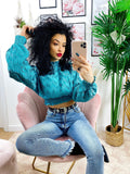 Blusa in raso effetto 3d