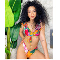Bikini Formentera due pezzi floreale arancio