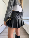 Gonna a balze in eco-pelle