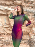 Abito in velo multicolor