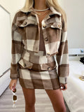 Completo giacca e gonna tweed nude