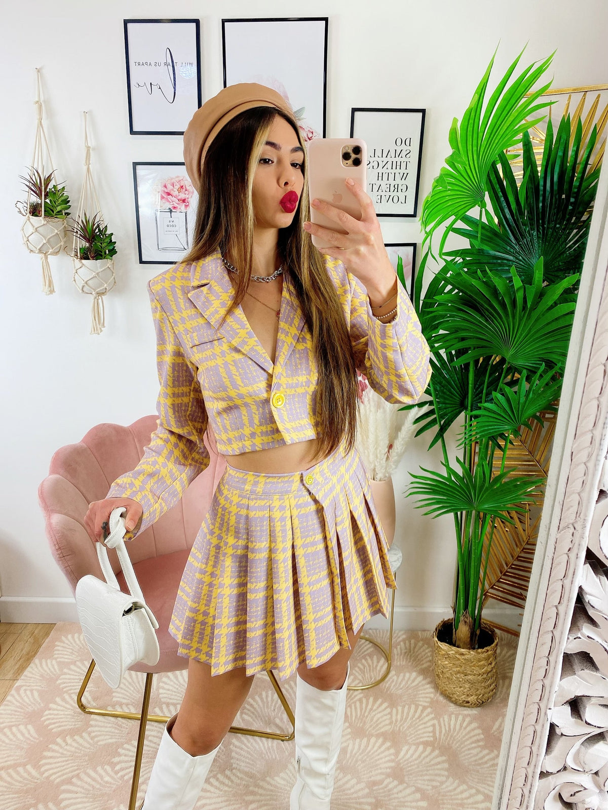 Completo Giacca Corta e Gonna Giallo