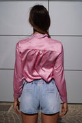 Camicia rosa con strass