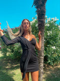 Abito aderente monospalla nero