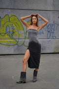 Abito midi in jeans con cintura
