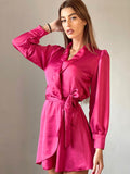Abito in raso fuxia