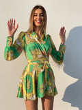 Abito etnico giallo e verde
