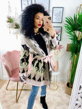 Cardigan frange e cinta con cavallo Rosa