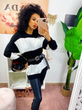 Maglione a righe bianco e nero