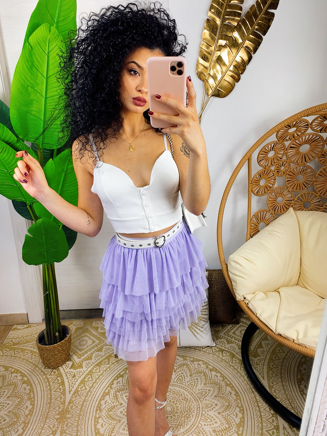 Gonna a balze in tulle